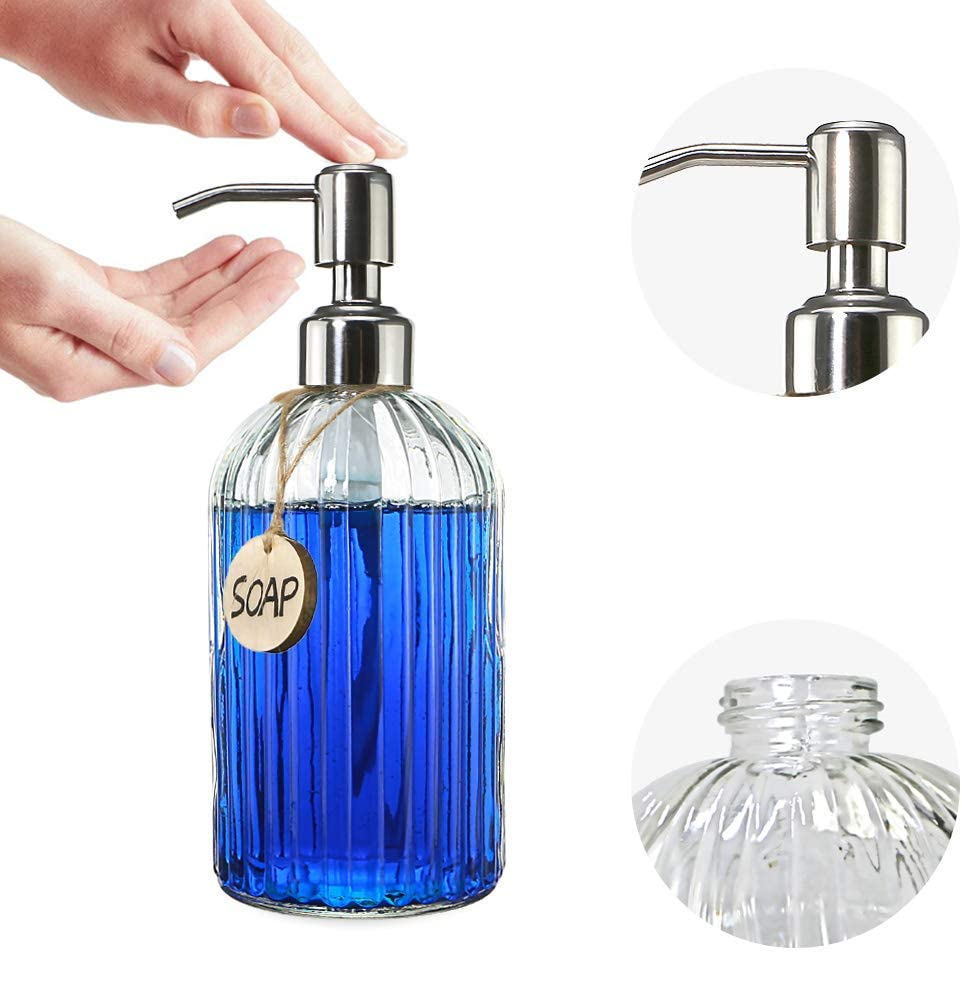 The Clear Stream Soap Dispenser – Refillable Glass Hand Soap Pump