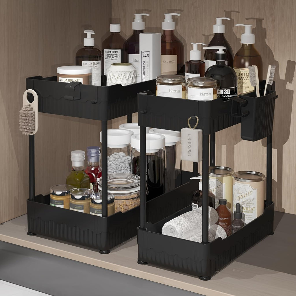 2 Pack Multi-Purpose Storage Shelf for Kitchen and Bathroom