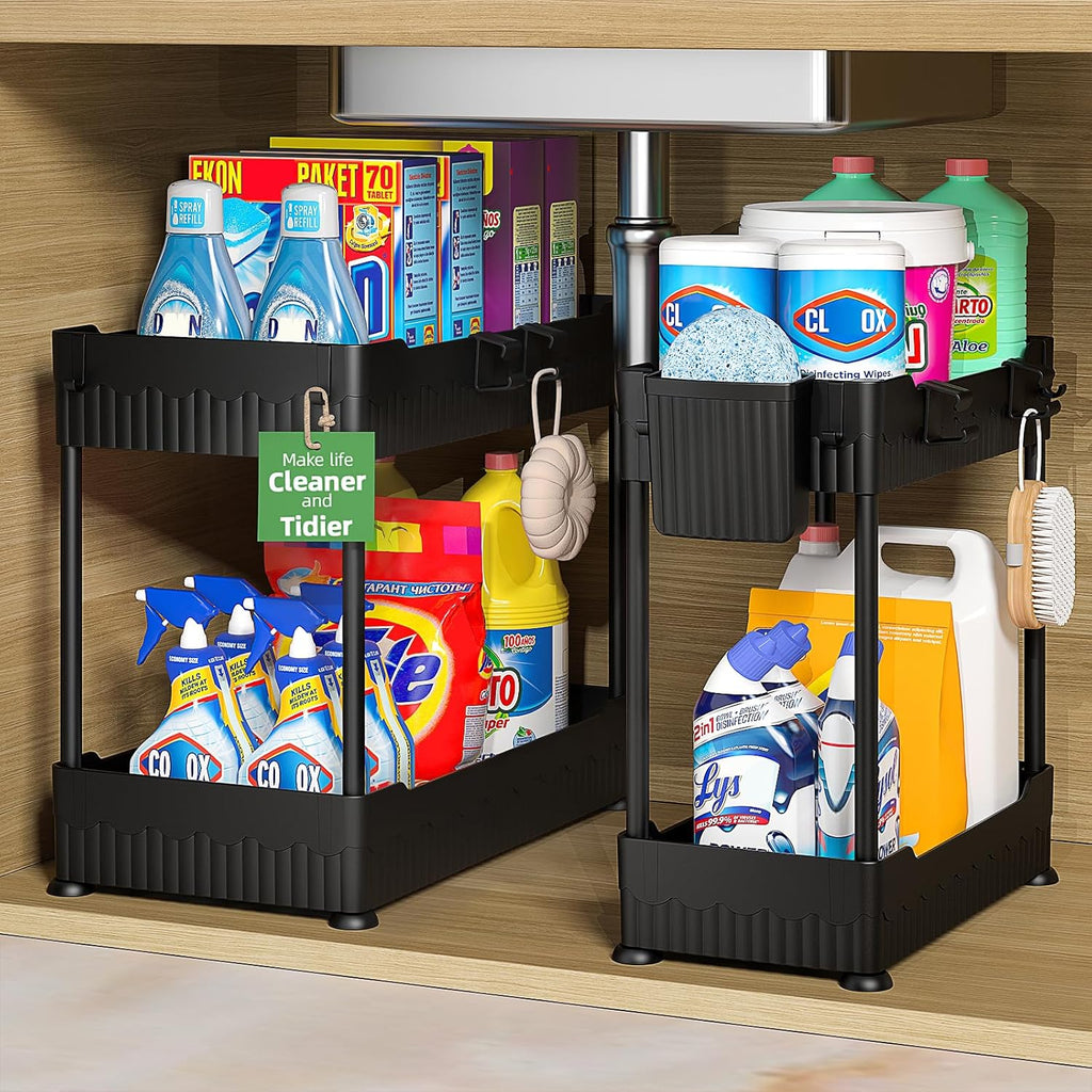 2 Pack Multi-Purpose Storage Shelf for Kitchen and Bathroom