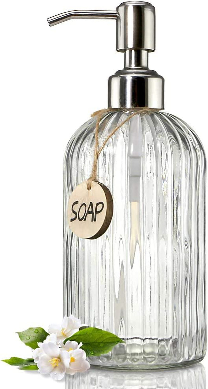 The Clear Stream Soap Dispenser – Refillable Glass Hand Soap Pump